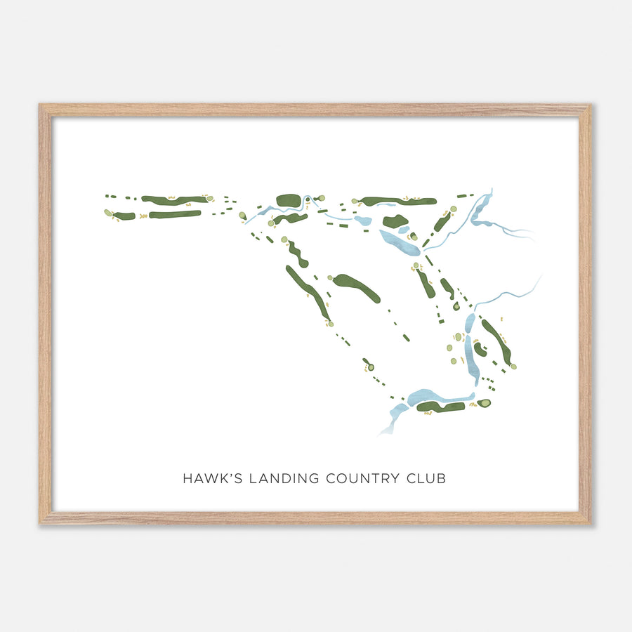 Print of Hawk'S Landing Country Club Modern Map