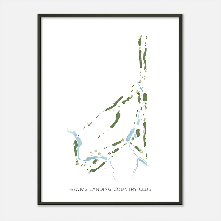 Print of Hawk'S Landing Country Club Modern Map