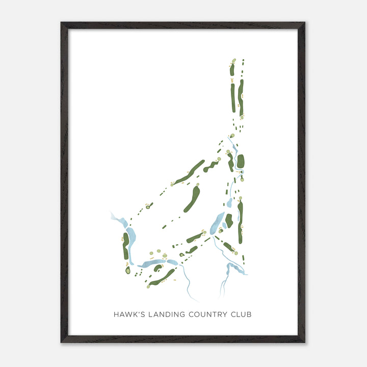 Print of Hawk'S Landing Country Club Modern Map