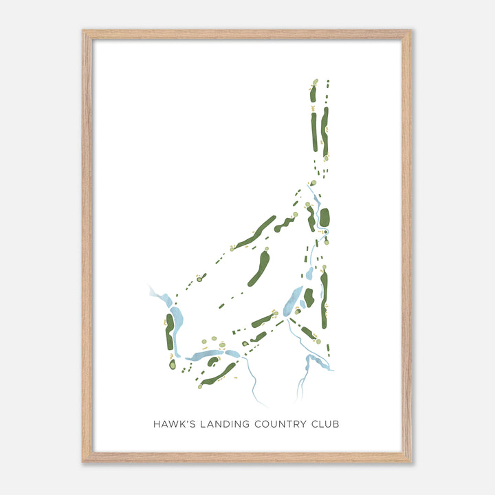 Print of Hawk'S Landing Country Club Modern Map