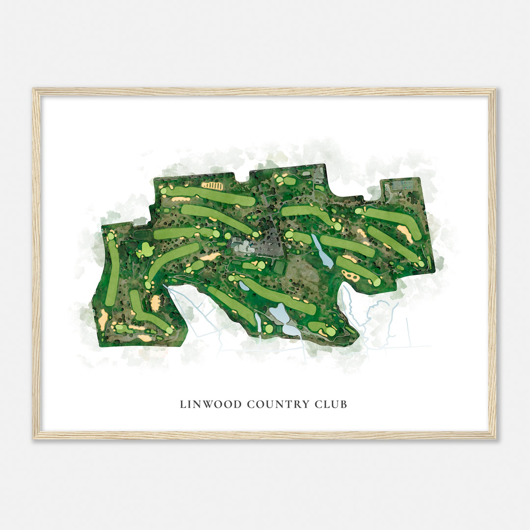 Print of Linwood Country Club Classic Map