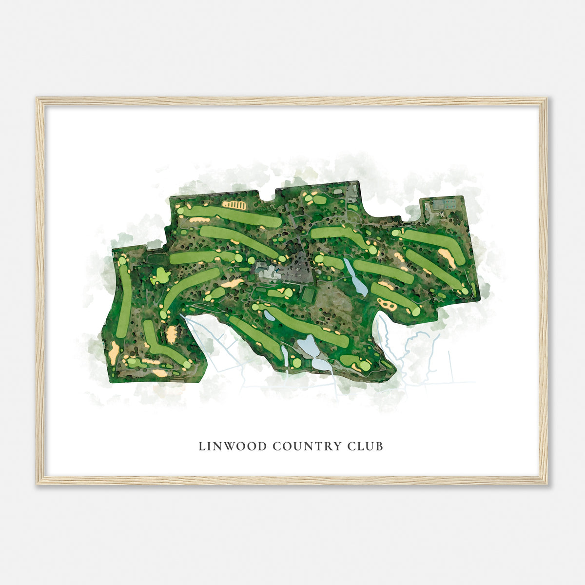 Print of Linwood Country Club Classic Map