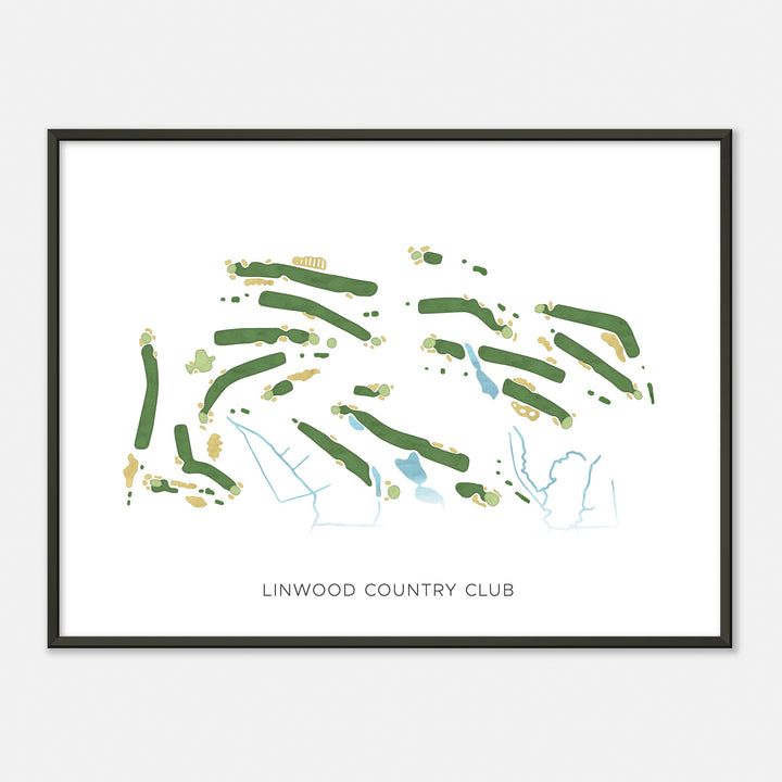 Print of Linwood Country Club Modern Map