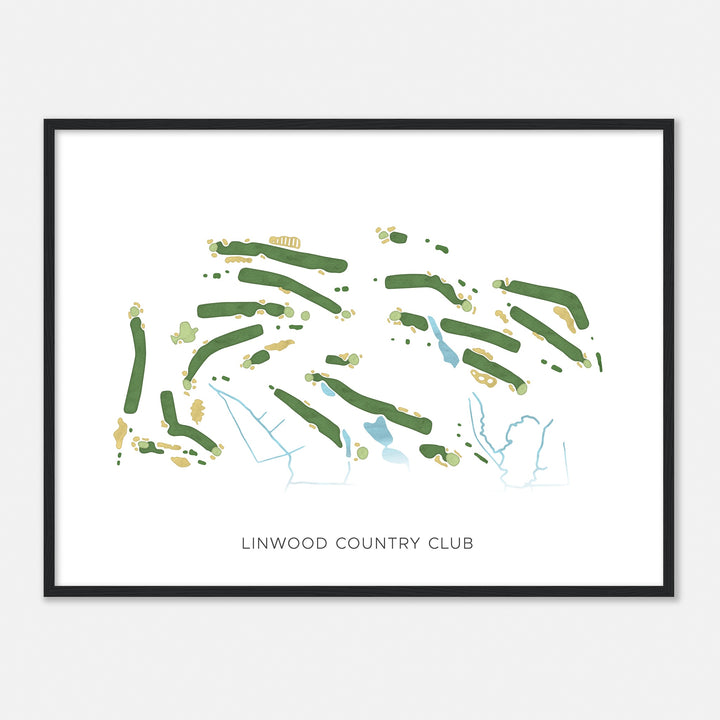 Print of Linwood Country Club Modern Map