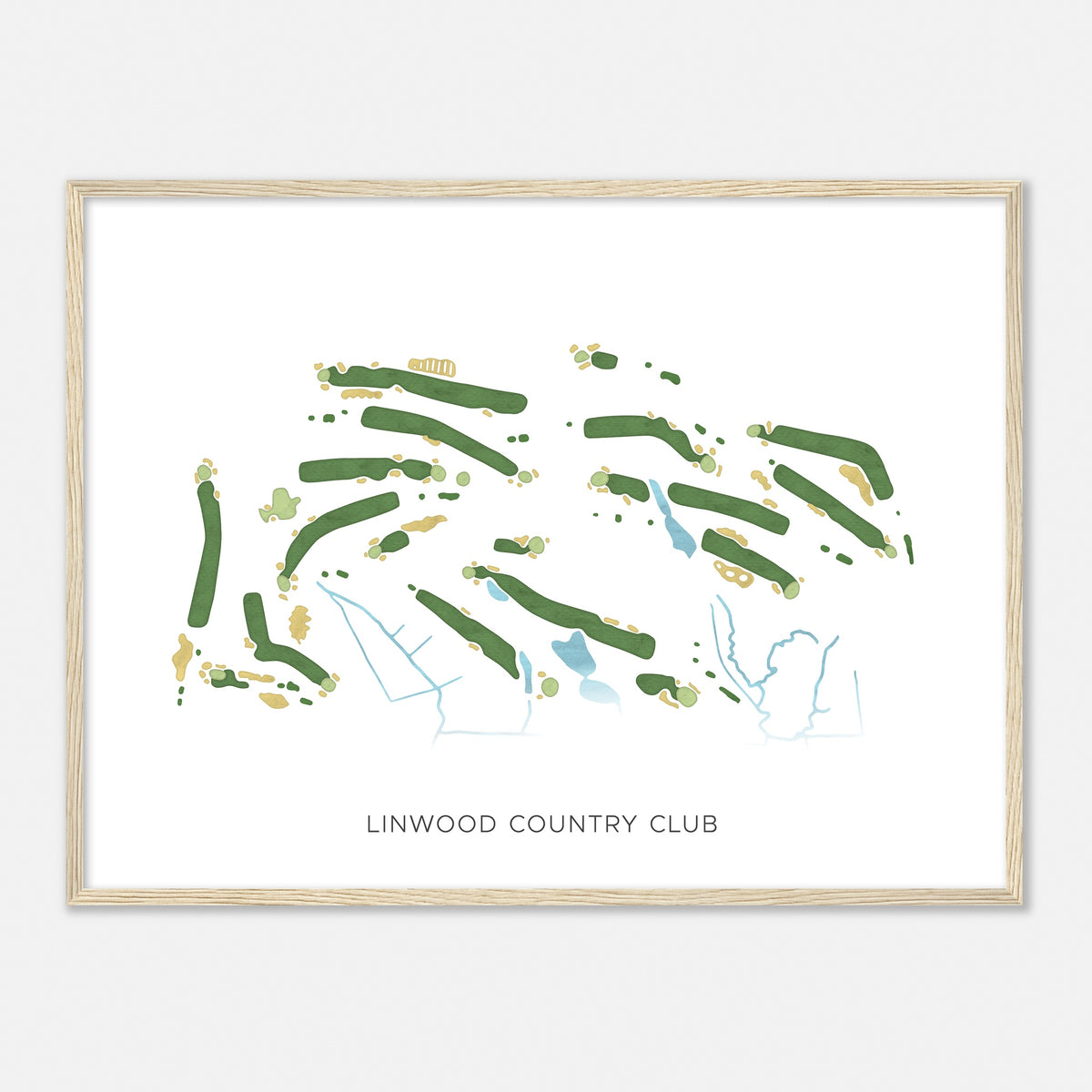Print of Linwood Country Club Modern Map
