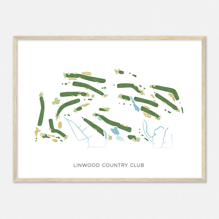Print of Linwood Country Club Modern Map