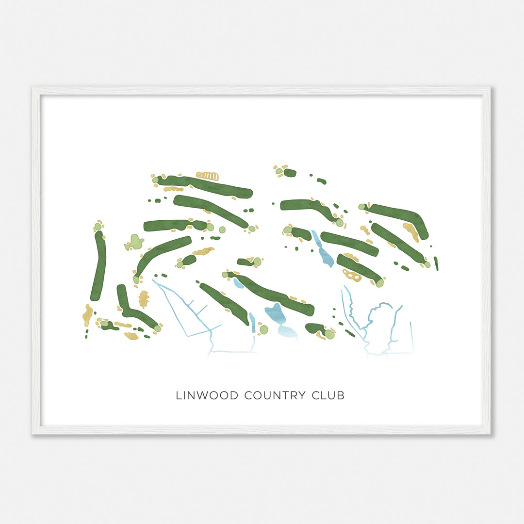 Print of Linwood Country Club Modern Map