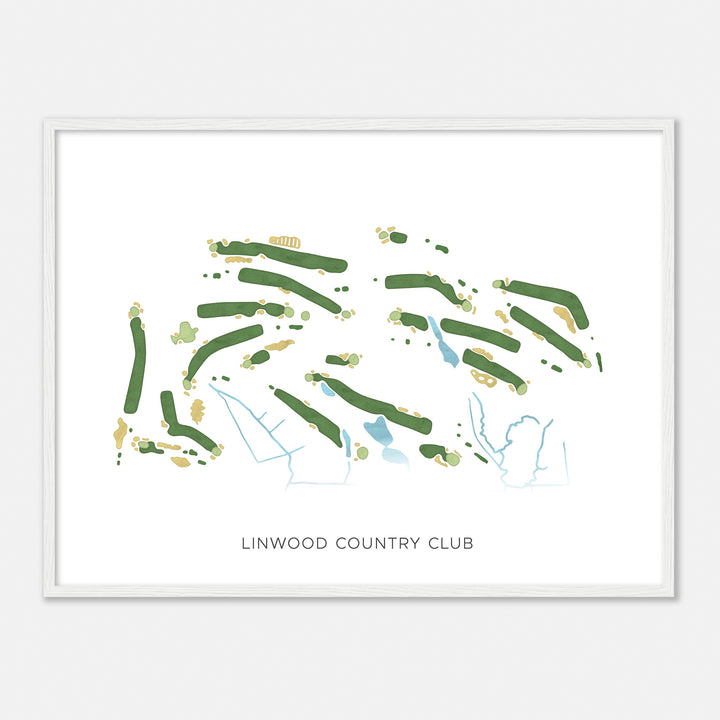 Print of Linwood Country Club Modern Map