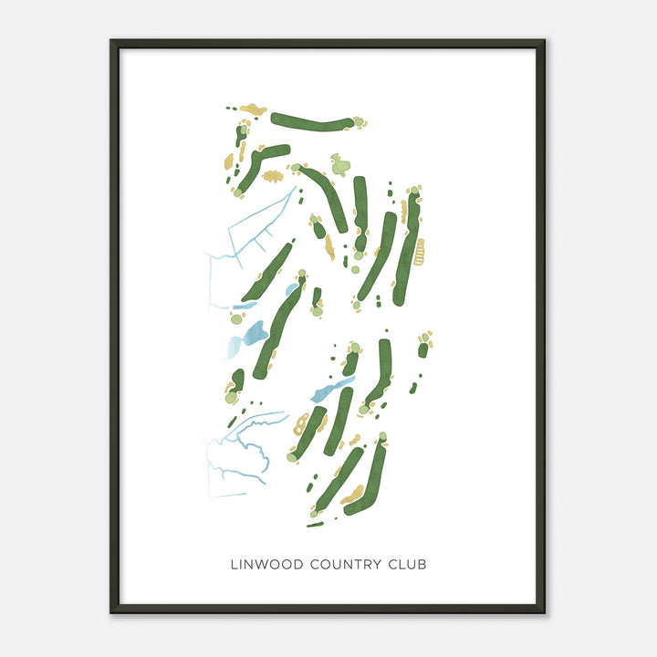 Print of Linwood Country Club Modern Map