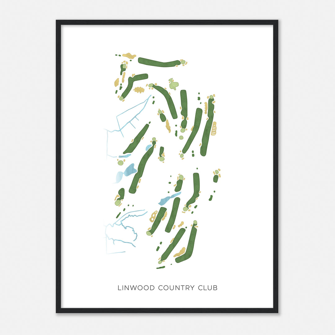 Print of Linwood Country Club Modern Map