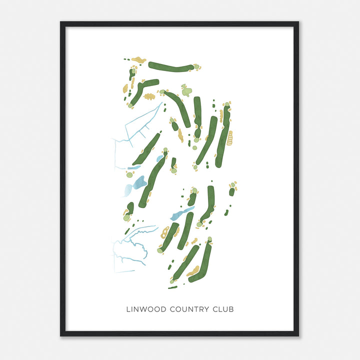 Print of Linwood Country Club Modern Map