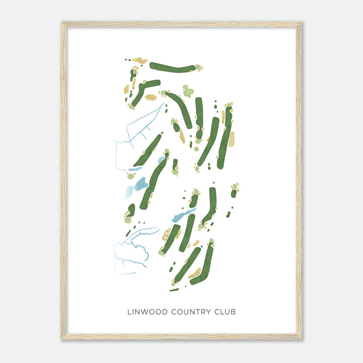 Print of Linwood Country Club Modern Map