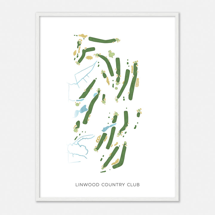 Print of Linwood Country Club Modern Map