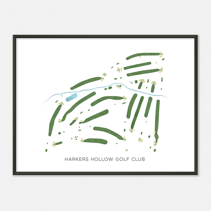 Print of Harkers Hollow Golf Club Modern Map