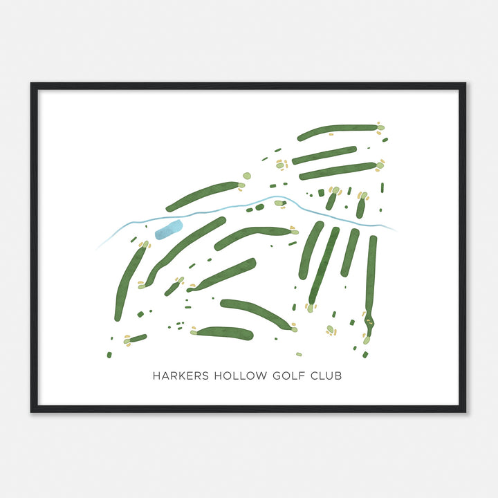 Print of Harkers Hollow Golf Club Modern Map