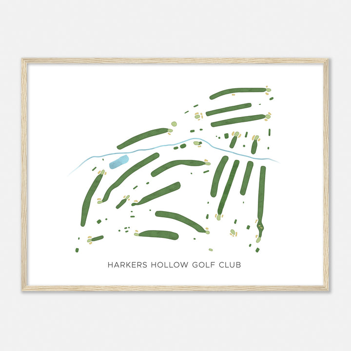 Print of Harkers Hollow Golf Club Modern Map