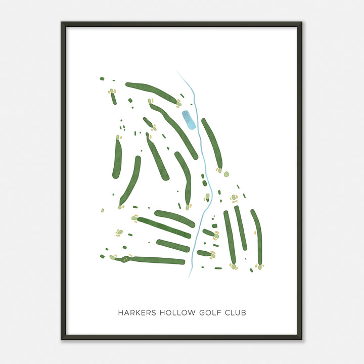 Print of Harkers Hollow Golf Club Modern Map