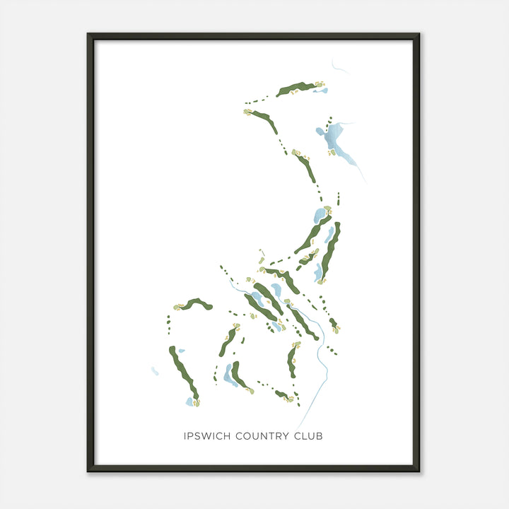 Print of Ipswich Country Club Modern Map