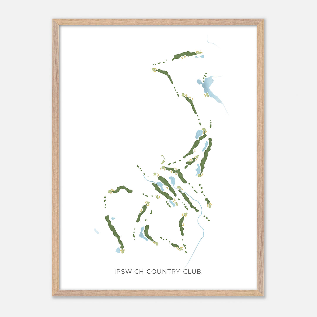 Print of Ipswich Country Club Modern Map