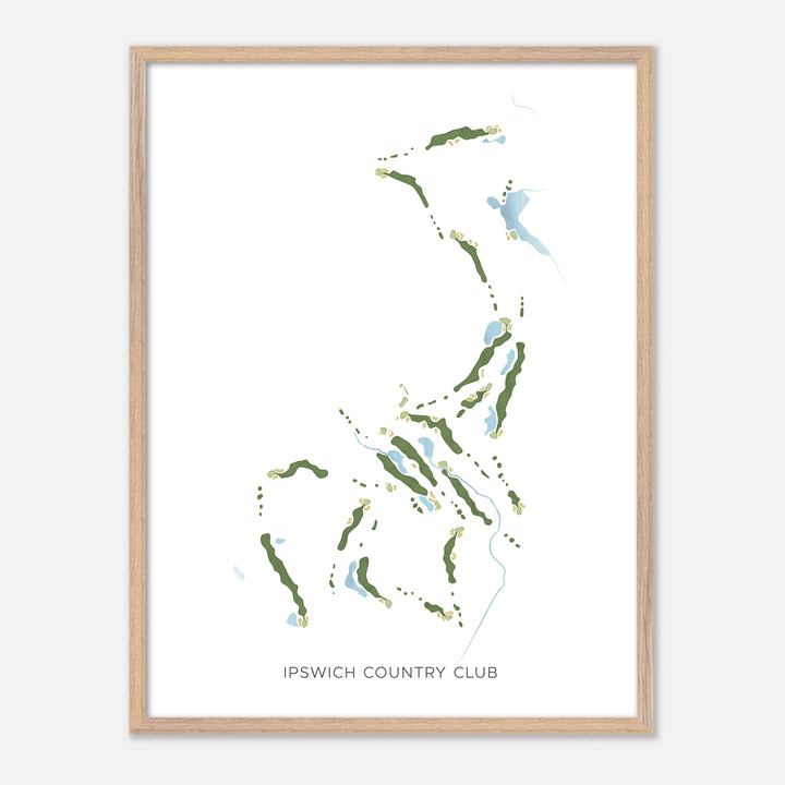 Print of Ipswich Country Club Modern Map