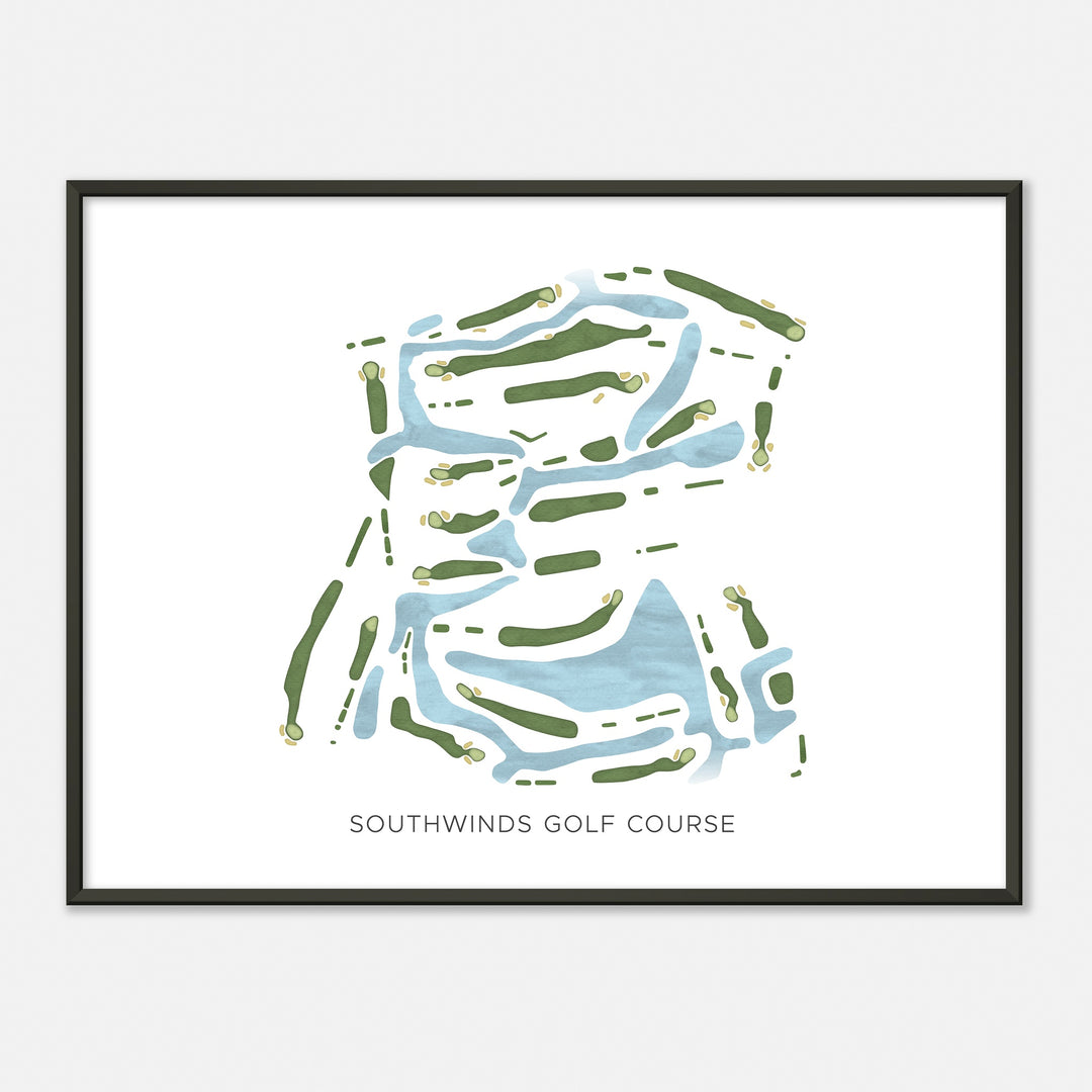 Print of Southwinds Golf Course Modern Map