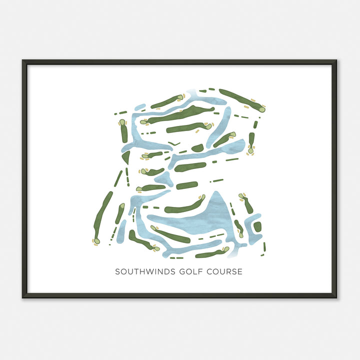 Print of Southwinds Golf Course Modern Map