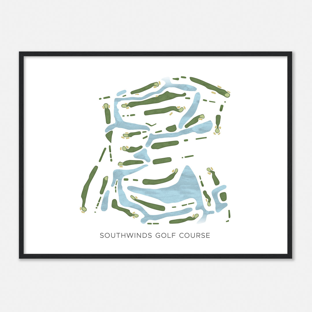 Print of Southwinds Golf Course Modern Map