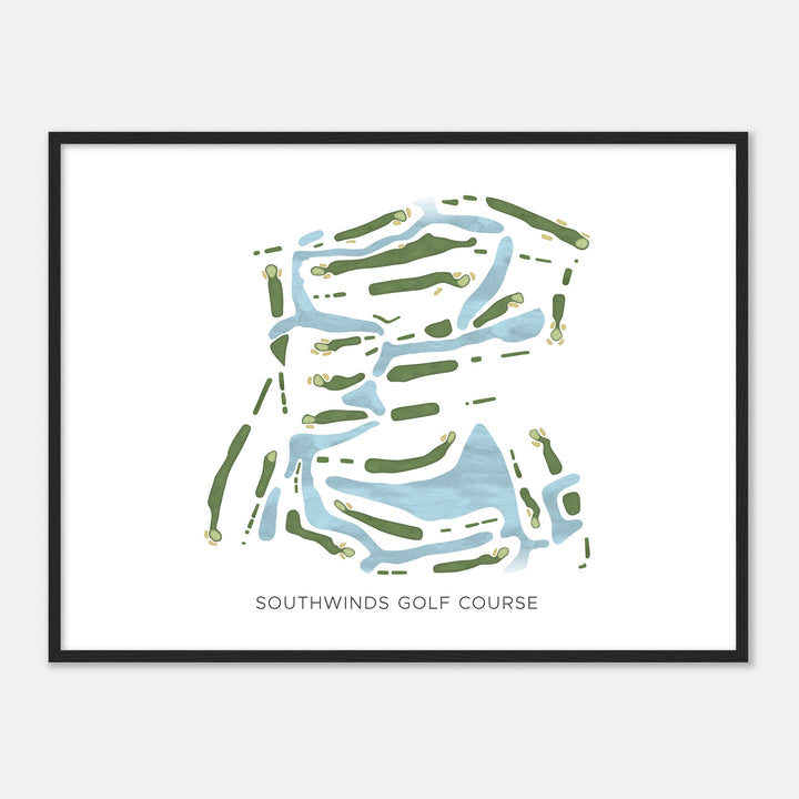 Print of Southwinds Golf Course Modern Map