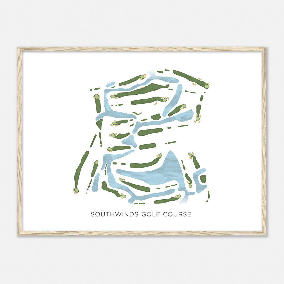 Print of Southwinds Golf Course Modern Map