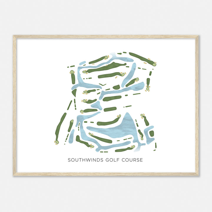 Print of Southwinds Golf Course Modern Map