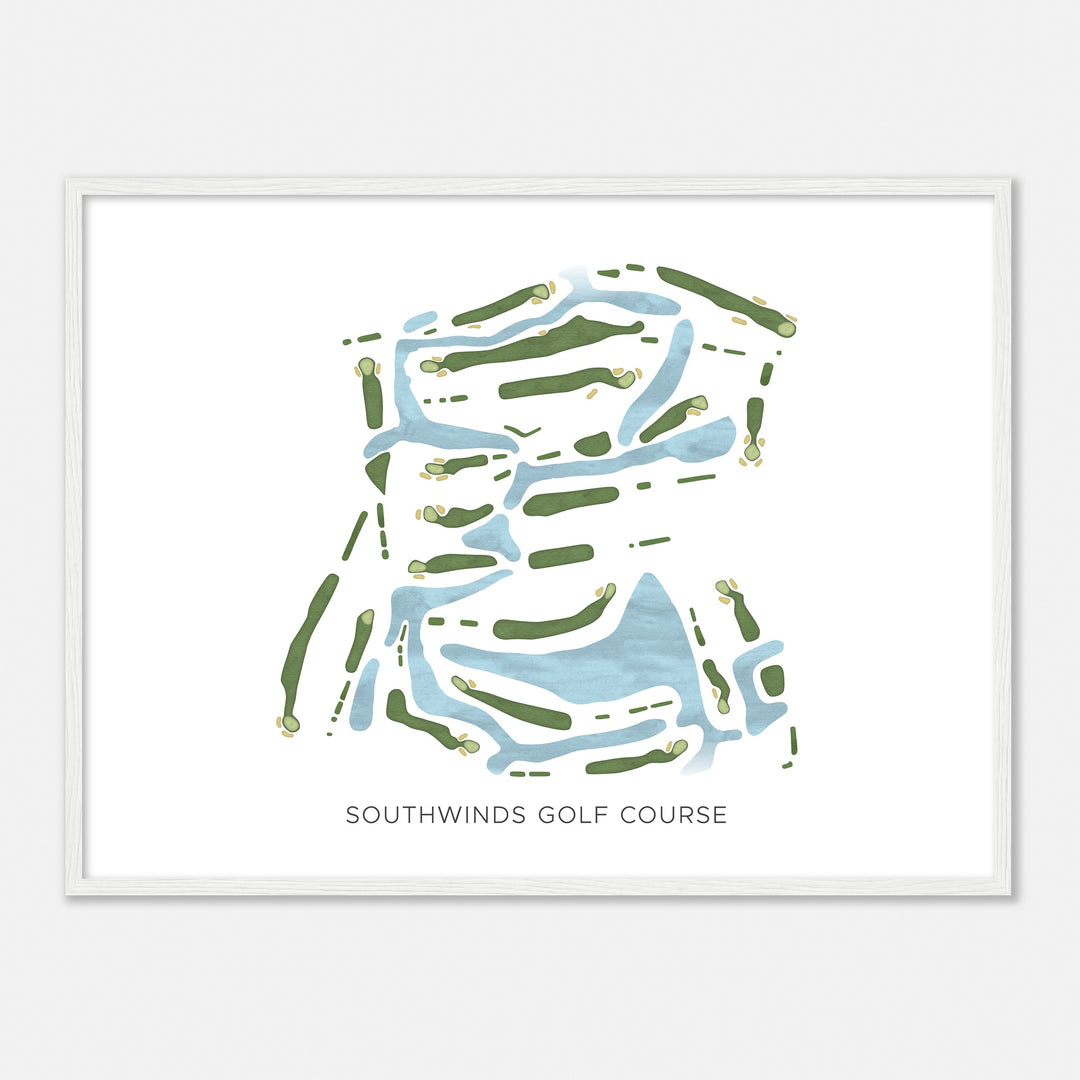 Print of Southwinds Golf Course Modern Map