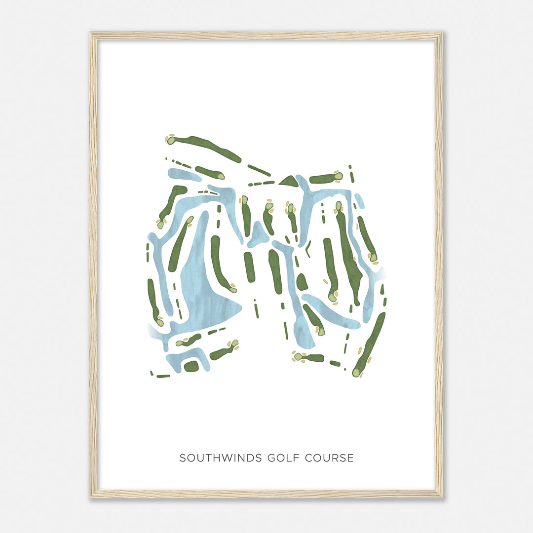 Print of Southwinds Golf Course Modern Map