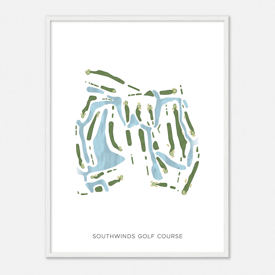 Print of Southwinds Golf Course Modern Map