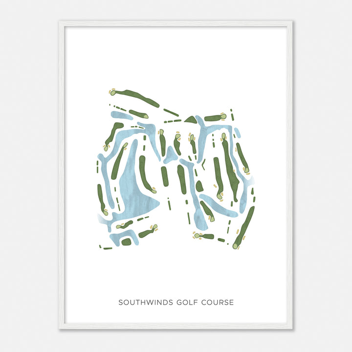 Print of Southwinds Golf Course Modern Map