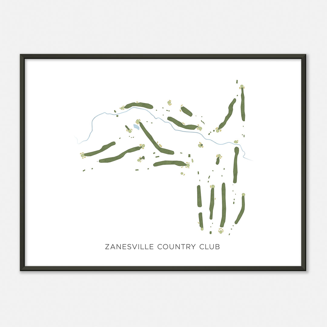 Print of Zanesville Country Club Modern Map
