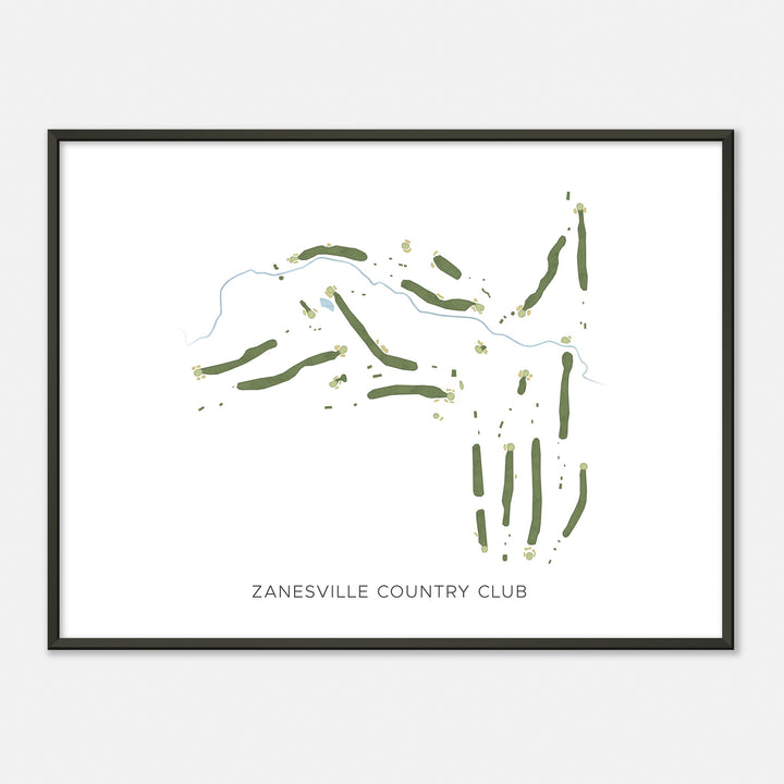 Print of Zanesville Country Club Modern Map
