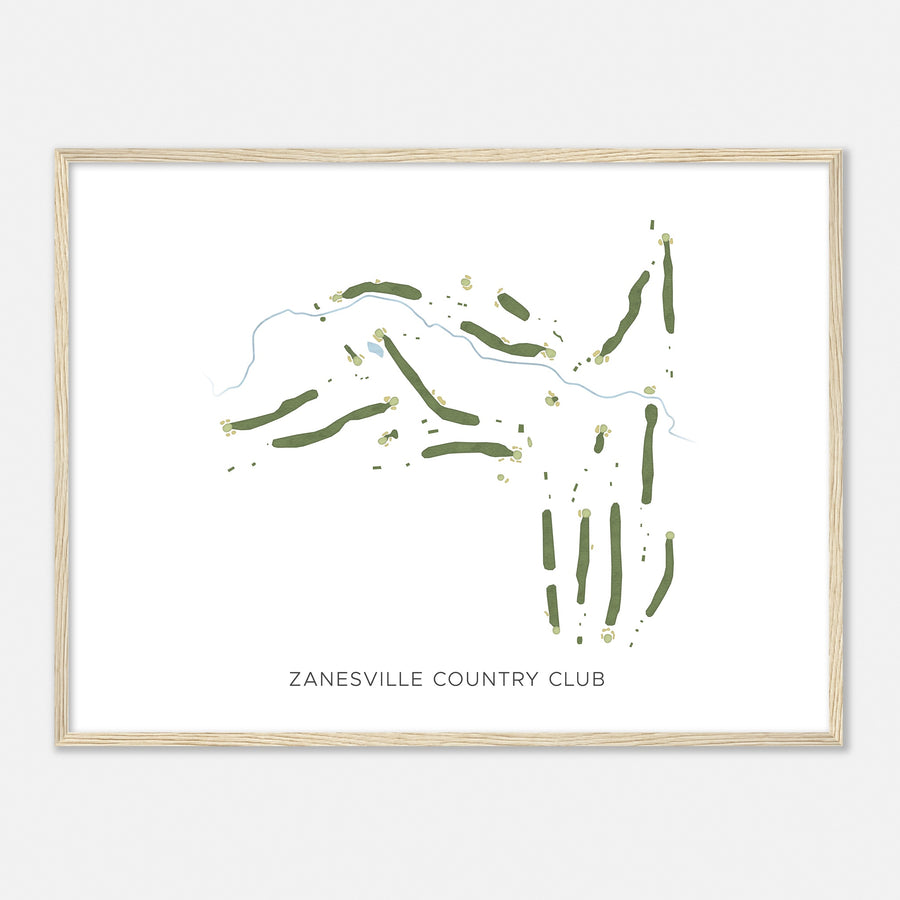 Print of Zanesville Country Club Modern Map