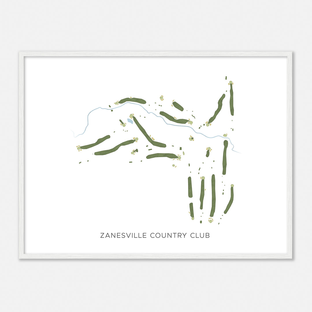 Print of Zanesville Country Club Modern Map