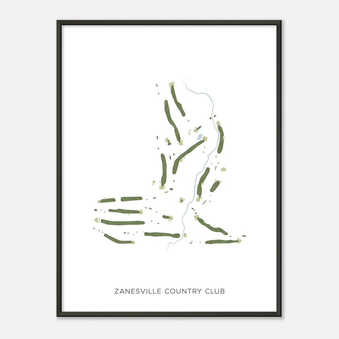 Print of Zanesville Country Club Modern Map