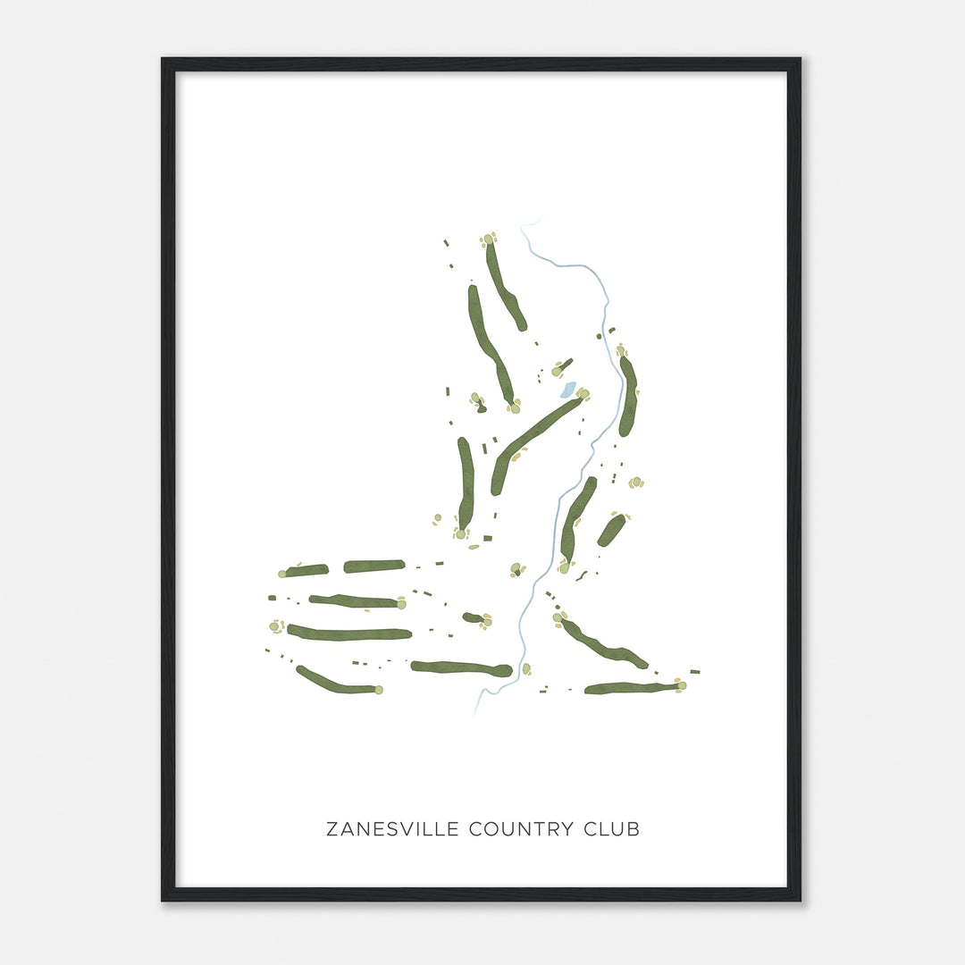 Print of Zanesville Country Club Modern Map