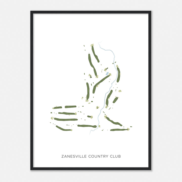 Print of Zanesville Country Club Modern Map