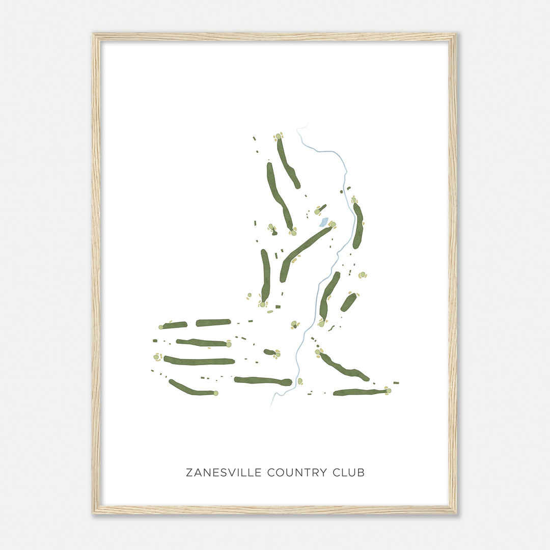 Print of Zanesville Country Club Modern Map