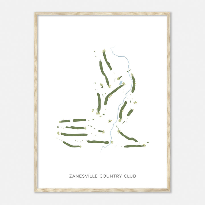 Print of Zanesville Country Club Modern Map
