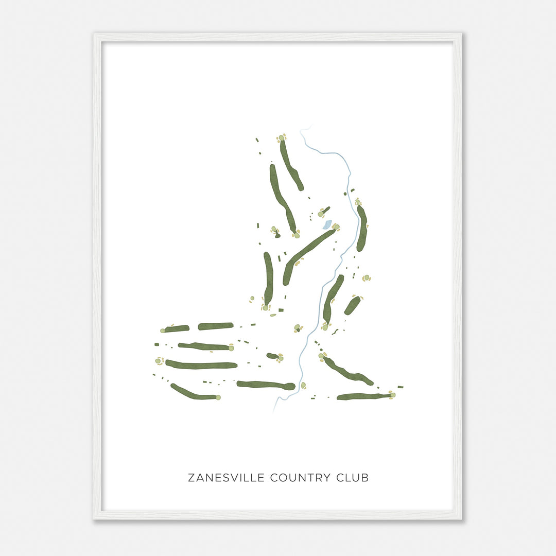 Print of Zanesville Country Club Modern Map