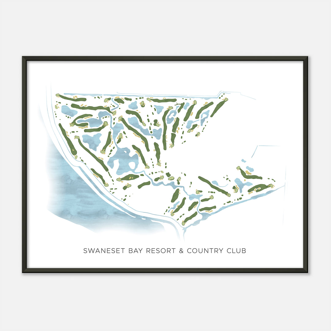 Print of Swaneset Bay Resort & Country Club Modern Map
