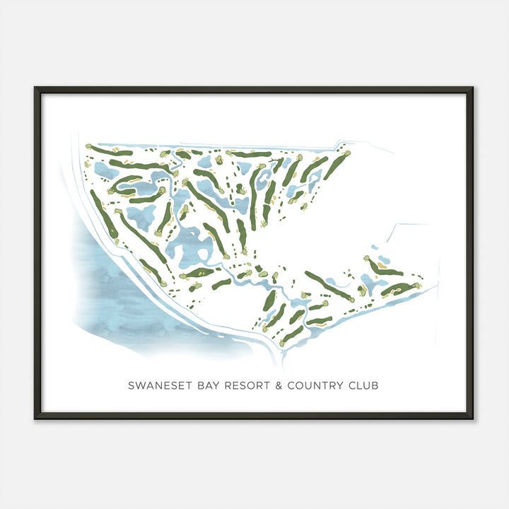 Print of Swaneset Bay Resort & Country Club Modern Map