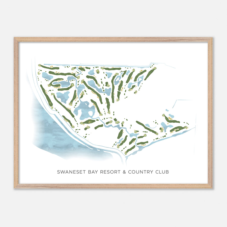 Print of Swaneset Bay Resort & Country Club Modern Map