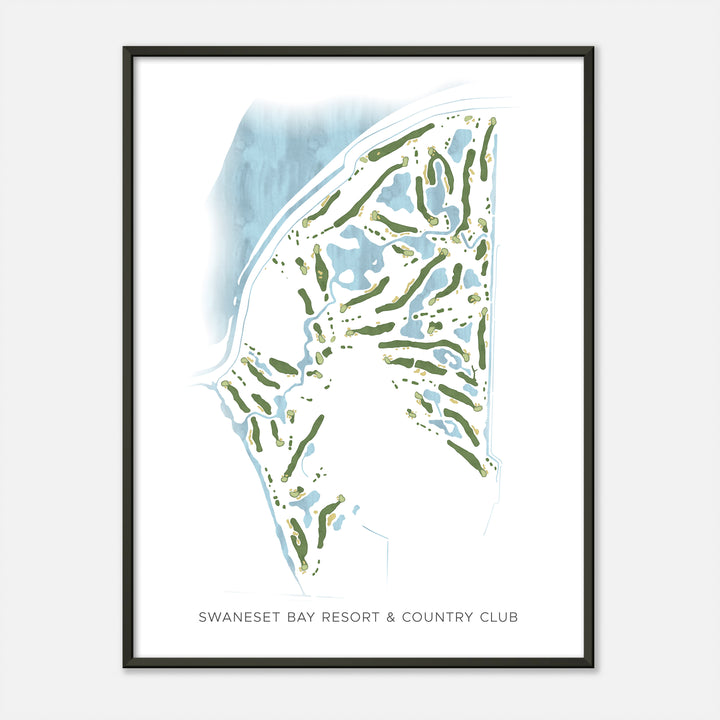 Print of Swaneset Bay Resort & Country Club Modern Map