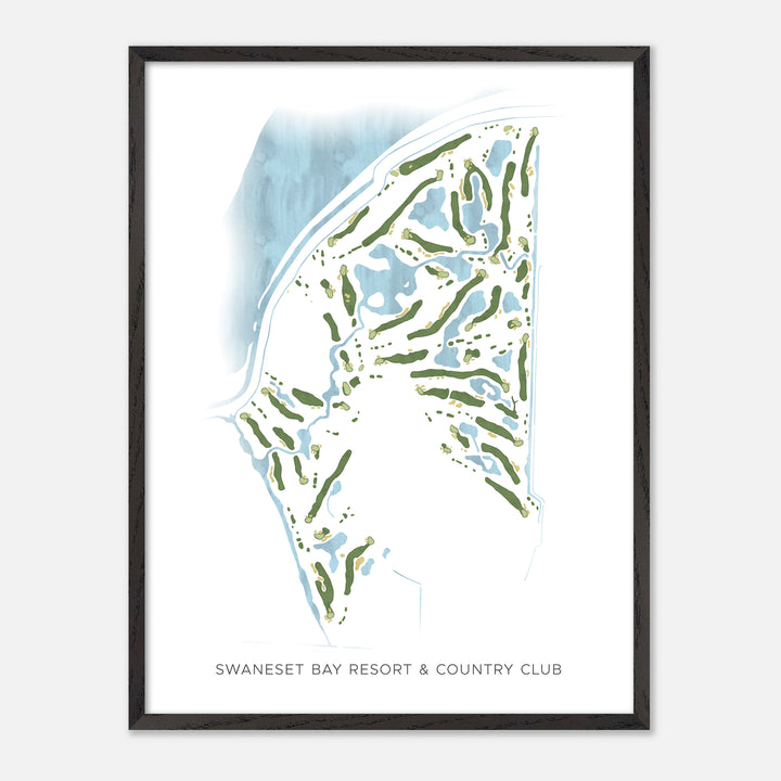Print of Swaneset Bay Resort & Country Club Modern Map