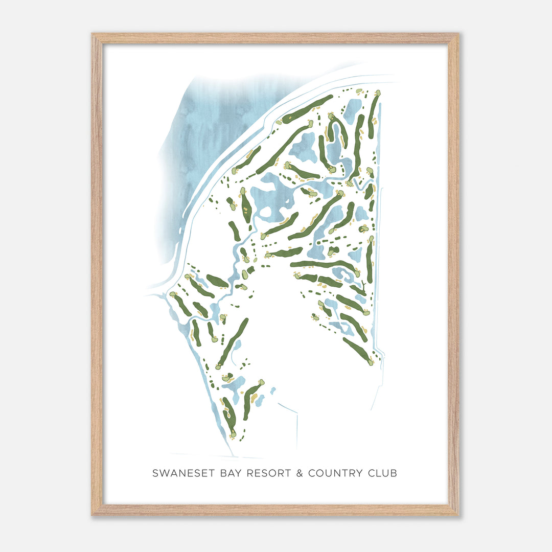 Print of Swaneset Bay Resort & Country Club Modern Map